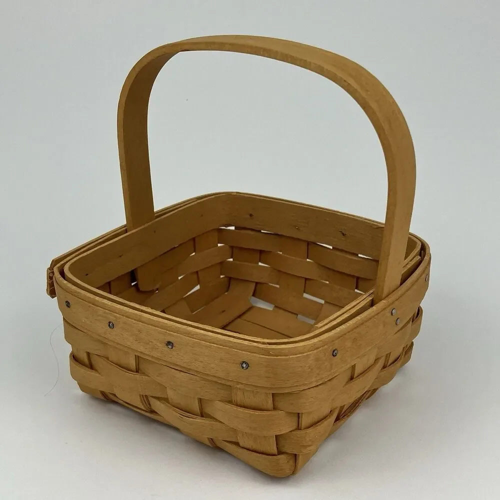 Longaberger Tarragon Booking Basket Set 2001 | Signed Retired Handle VTG (11830)